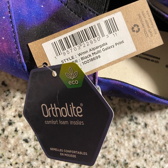 TOMS Women's Alpargata Canvas Slip -On Black Multi Galaxy Print Size 7 NWT - Picture 3 of 12